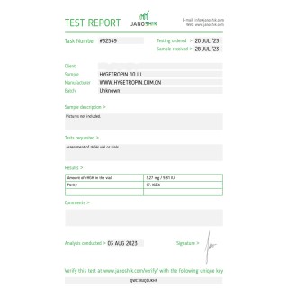 Hygetropin 100 IU (USA) Pharmaceutical
